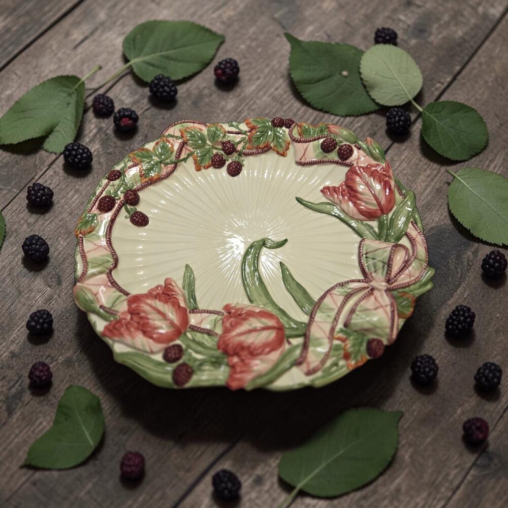Fitz and Floyd Essentials BlackBerry Rabbit Collection Large Platter EUC